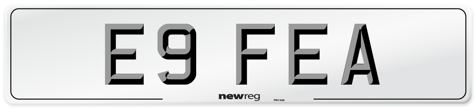 E9 FEA Number Plate from New Reg